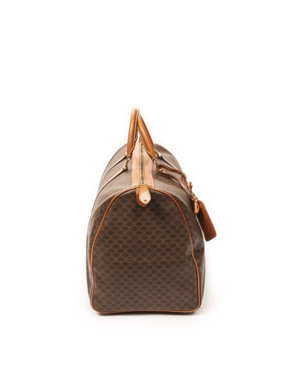 Celine Vintage Large Travel Boston Brown Macadam Canvas Shoulder Bag - Picture 4 of 10